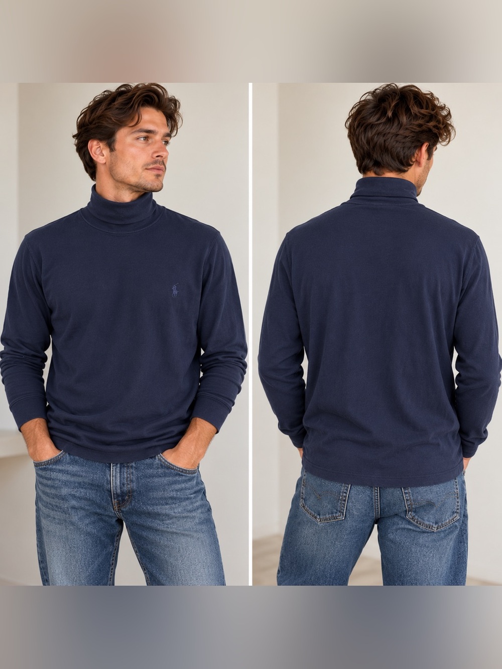 Polo Ralph Lauren Navy Turtleneck Long Sleeve Top – Men’s L